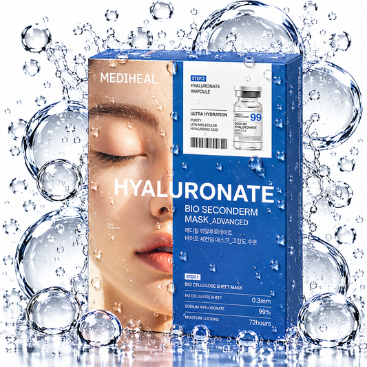 MEDIHEAL - Hyaluronate Bio Seconderm Mask Deep Moisturizing (Ampoule 4ml + Mask 23ml) X 10ea