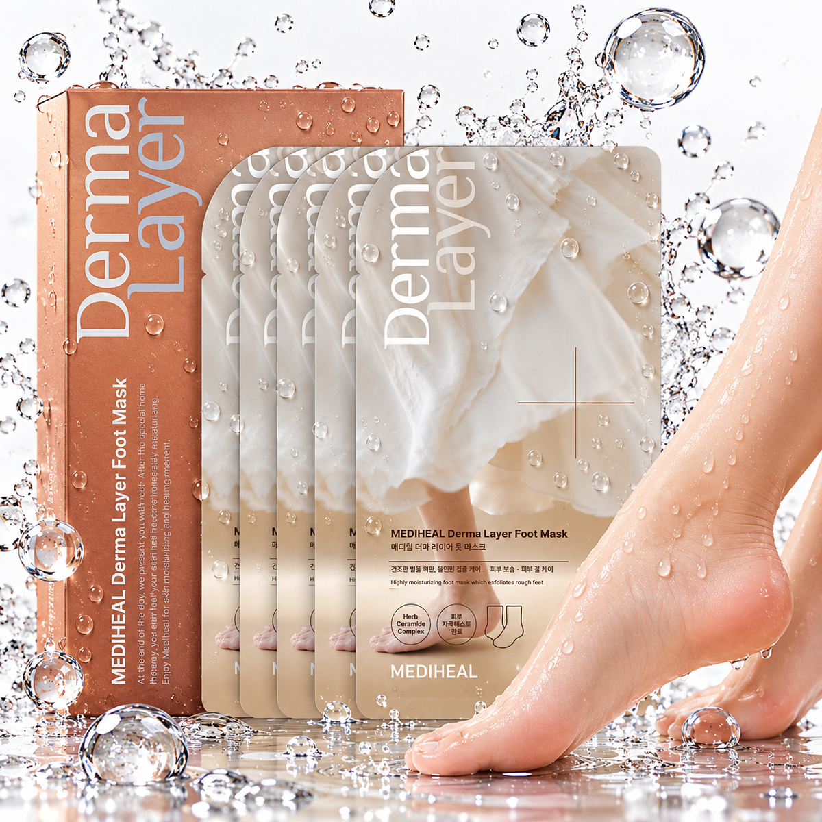 MEDIHEAL - Derma Layer Foot Mask 18ml X 5ea