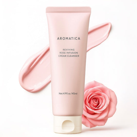 Aromatica - Crème nettoyante revitalisante à l'infusion de rose 145 g