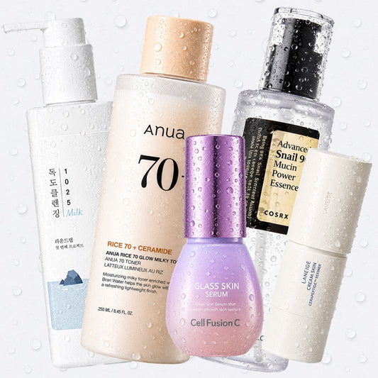 Korean Glass Skin Routine (Round Lab + COSRX + Laneige + Cell Fusion C)